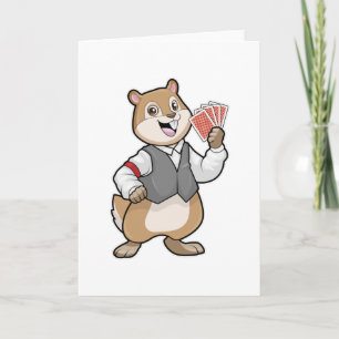 Chipmunk au Poker avec cartes de Poker