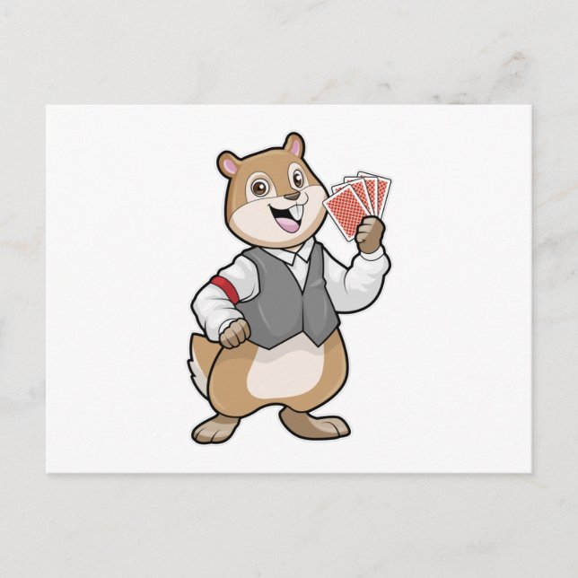 Chipmunk au Poker avec cartes de Poker (Devant)