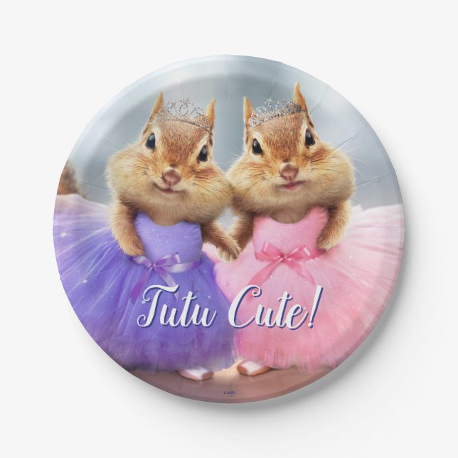 Chipmunk Ballerina Duo Paper Plate (Front)