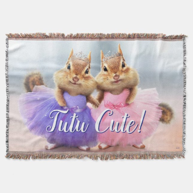 Chipmunk Ballerina Duo Throw Blanket (Front)