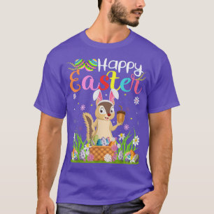 Chipmunk Bunny Egg Hunting Funny Chipmunk Happy Ea T-Shirt