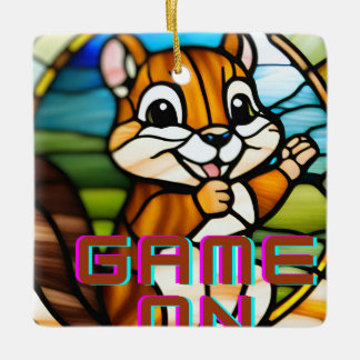 Chipmunk Ceramic Ornament