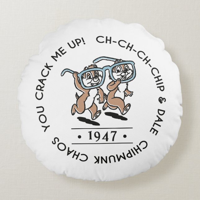 Chipmunk Chaos Crew Round Pillow (Front)