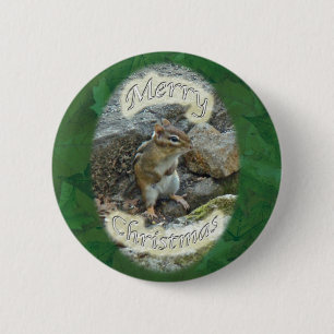 Chipmunk Christmas Items 2 Inch Round Button