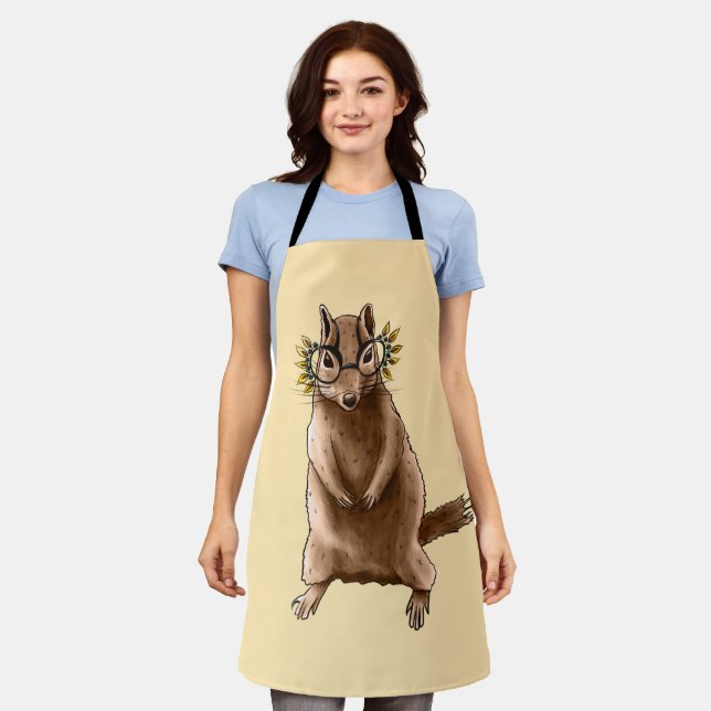 Chipmunk Cute Rodent Animal Hippie Apron (Worn)