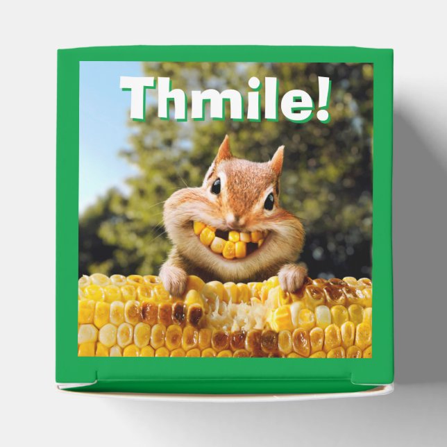 Chipmunk Eating Corn Favor Box (Top)