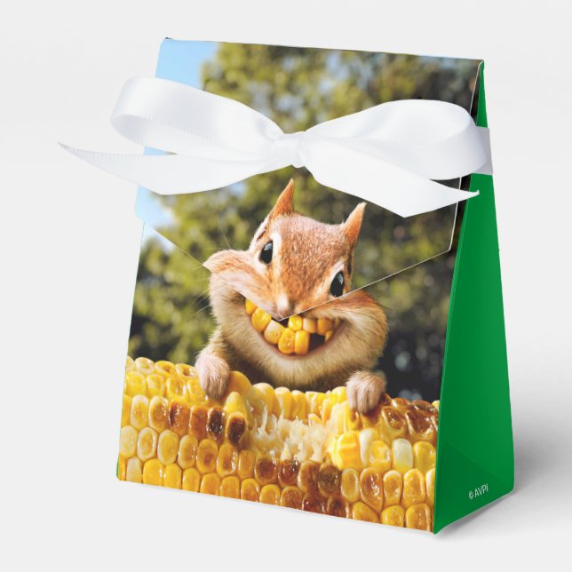 Chipmunk Eating Corn Favor Box (Front Side)