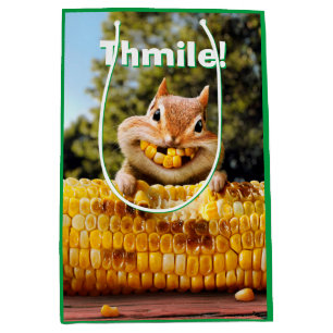 Chipmunk Eating Corn Medium Gift Bag