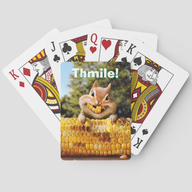 Chipmunk Eating Corn Playing Cards (Back)
