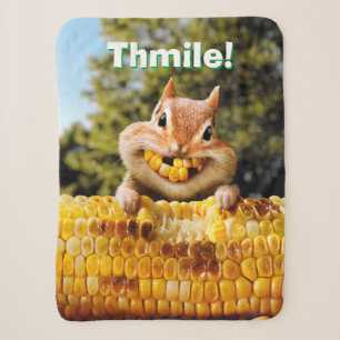 Chipmunk Eating Corn Sherpa Blanket