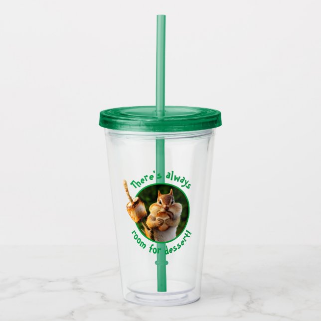 Chipmunk Eating Marshmallow Acrylic Tumbler (Front)