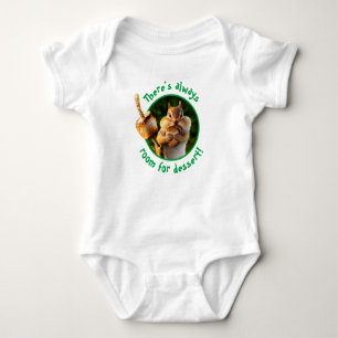 Chipmunk Eating Marshmallow Baby Bodysuit
