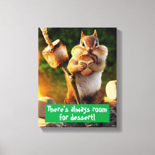 Chipmunk Eating Marshmallow Canvas Print