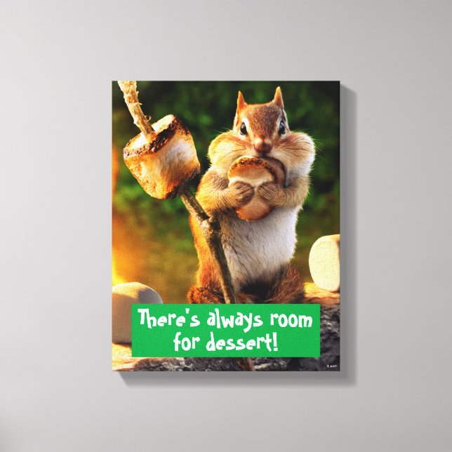 Chipmunk Eating Marshmallow Canvas Print (Front)