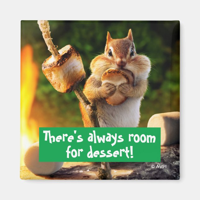 Chipmunk Eating Marshmallow Magnet (Front)