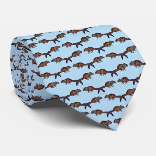 Chipmunk Frenzy Tie (Light Blue)