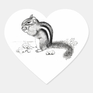 Chipmunk Heart Sticker