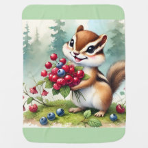 Chipmunk holding berries