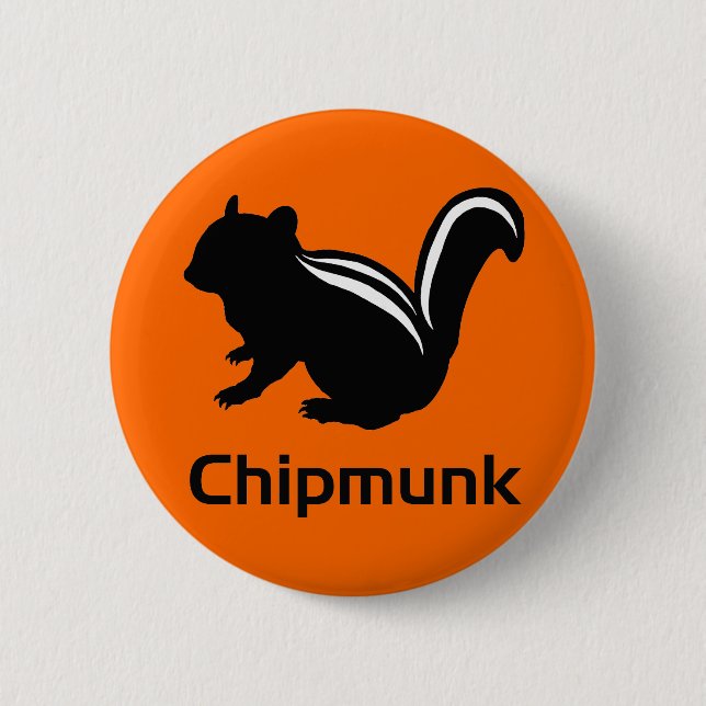 Chipmunk illustration (12) Black 2 Inch Round Button (Front)