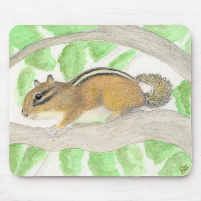 Chipmunk in the Apple Tree Mouse Pad (Front)