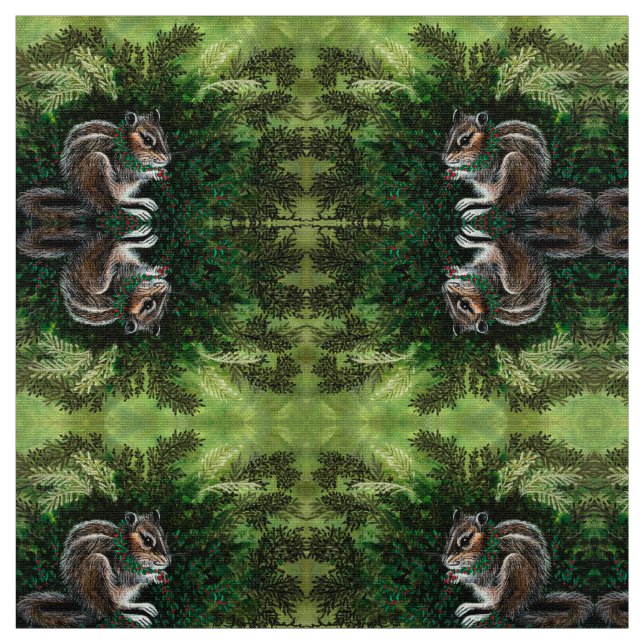 Chipmunk in The Moss Forest Fabric (Swatch)