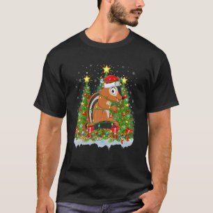 Chipmunk Lighting Xmas Tree Lover Funny Chipmunk C T-Shirt