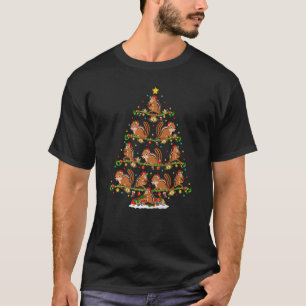 Chipmunk  Lights Xmas Santa Chipmunk Christmas Tre T-Shirt