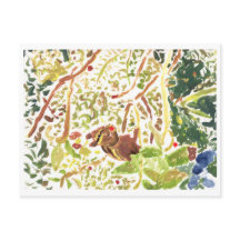 Chipmunk mange une carte postale de baies