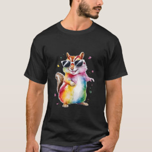Chipmunk Men Woman Colourful Watercolor Chipmunk T-Shirt