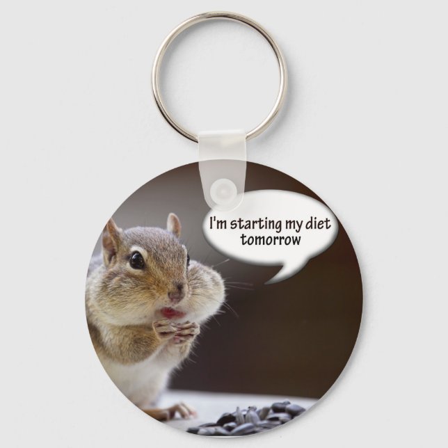 Chipmunk on a Diet Photo Keychain (Front)