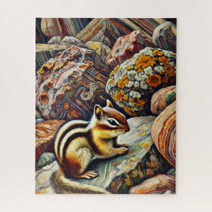 Chipmunk on the Rocks 500 Piece Puzzle