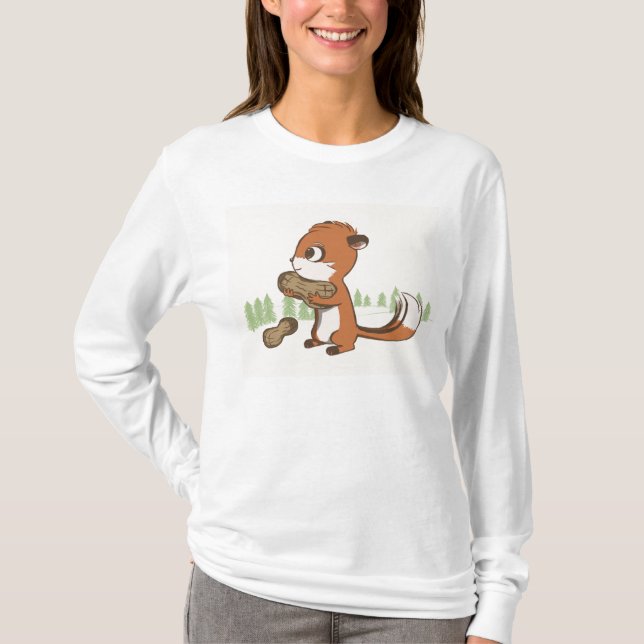 Chipmunk & Peanuts long sleeve shirt for women (Front)