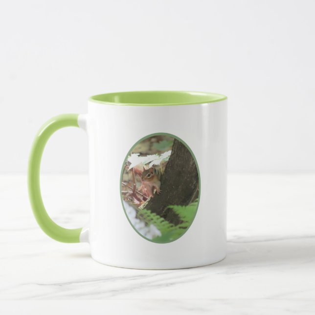 Chipmunk Peeking From Behind Tree Mug (Left)