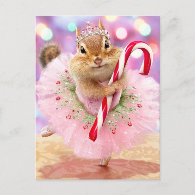 Chipmunk Plum Fairy Invitation Postcard (Front)