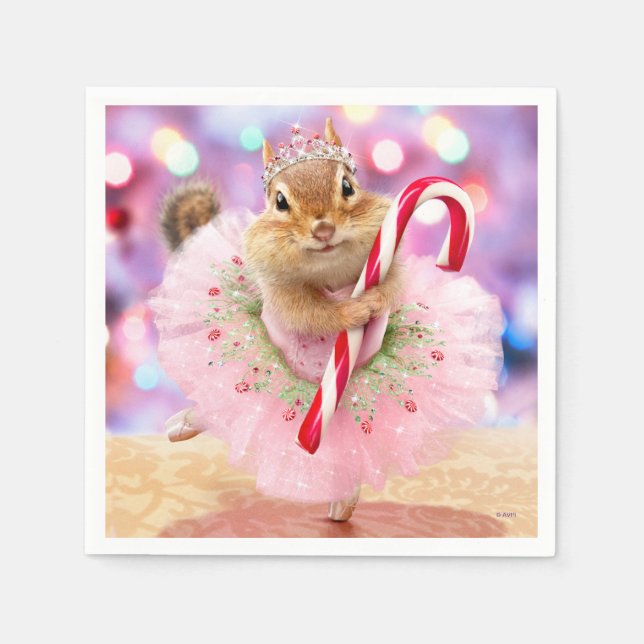 Chipmunk Plum Fairy Napkin (Front)