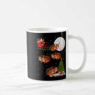 Chipmunk Santa Sleigh Flying Funny Magical Christm Coffee Mug