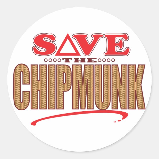 Chipmunk Save Classic Round Sticker (Front)