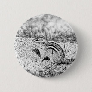 Chipmunk Sketch 2 Inch Round Button