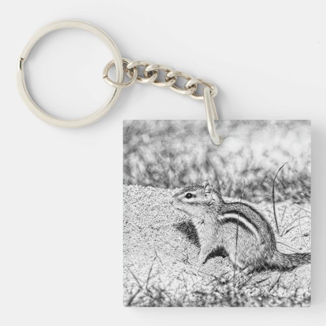 Chipmunk Sketch Keychain (Front)