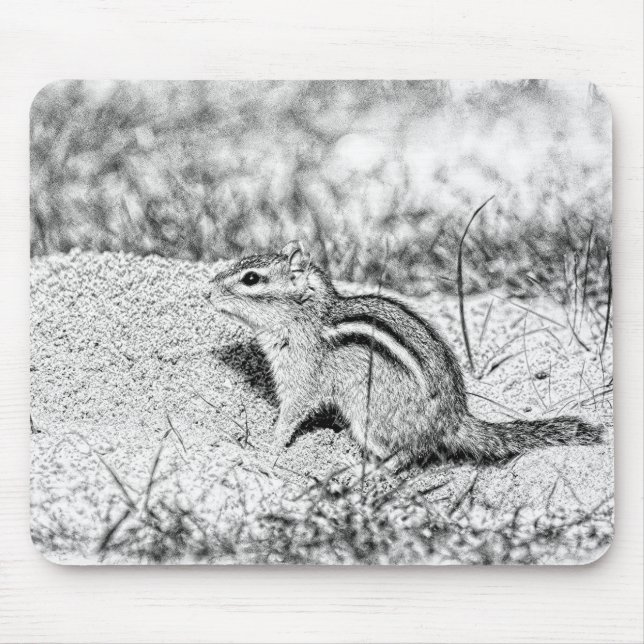 Chipmunk Sketch Mouse Pad (Front)