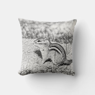 Chipmunk Sketch Throw Pillow
