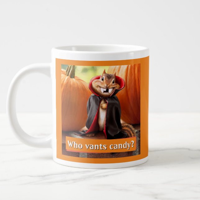 Chipmunk Vampire Large Coffee Mug (Left)