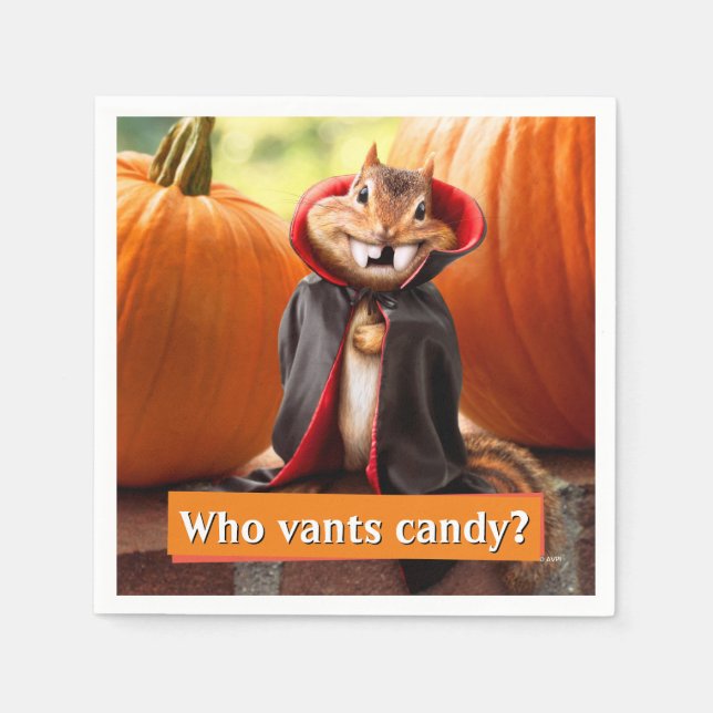 Chipmunk Vampire Napkin (Front)