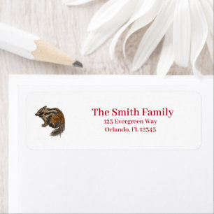 Chipmunk Wilderness Illustration Return Address 