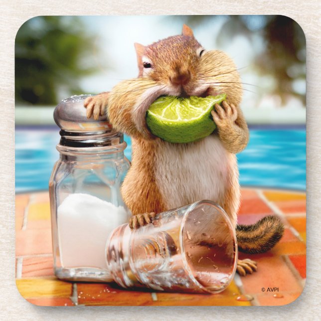 Chipmunk With Lime Coaster (Front)