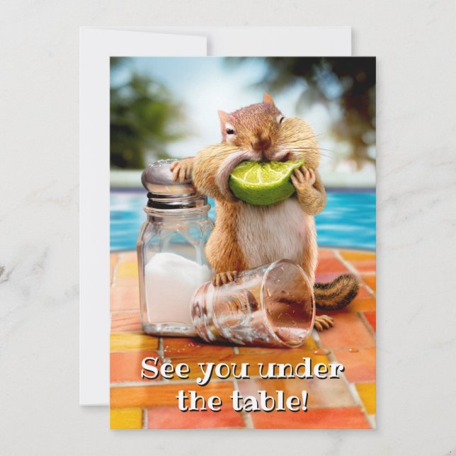 Chipmunk With Lime Invitation (Front)