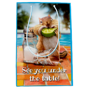 Chipmunk With Lime Medium Gift Bag
