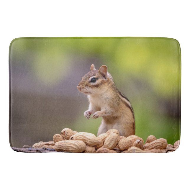 Chipmunk with peanuts bath mat (Front)