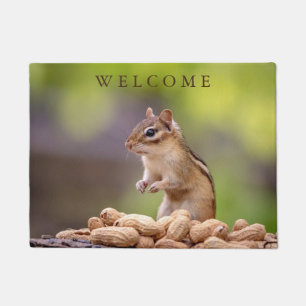 Chipmunk with peanuts doormat