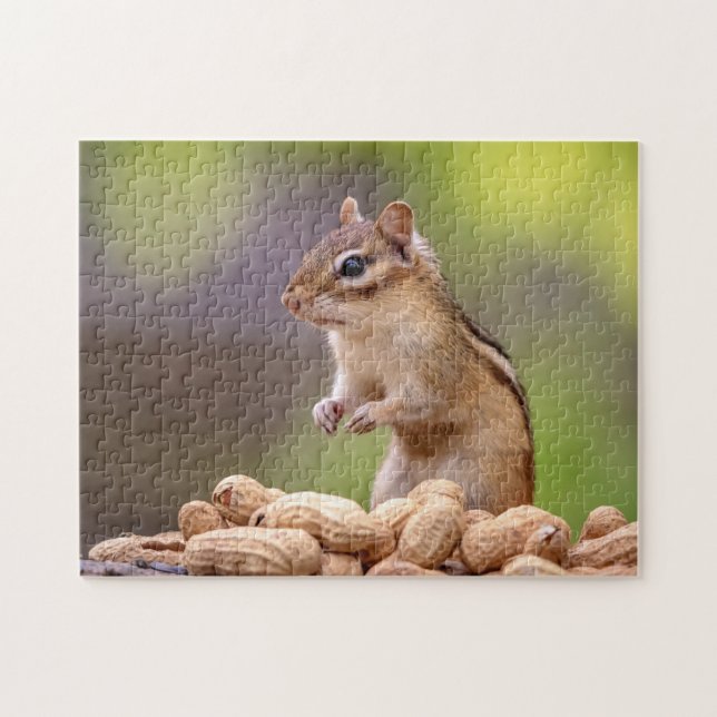Chipmunk with peanuts jigsaw puzzle (Horizontal)
